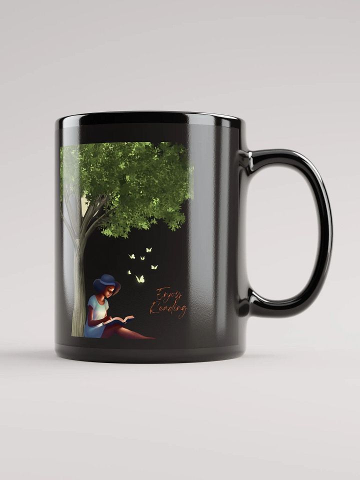 Summertime Reading By The Moon Black Mug product image (1)