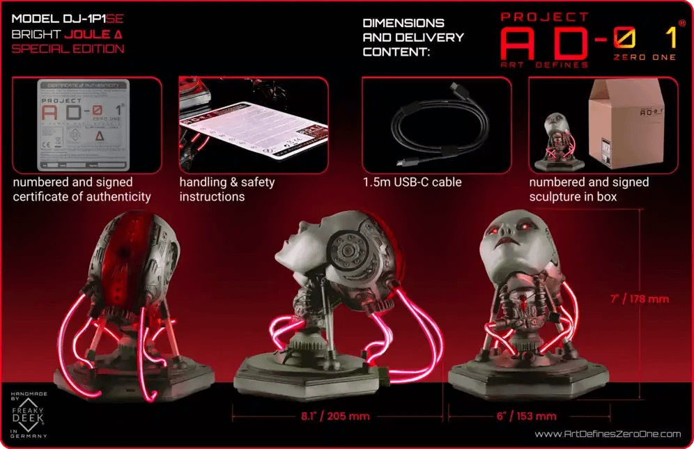 Bright JOULE Δ DJ-1P1SE - Special Edition - A humanmade Android - Project AD-01 - Art Defines Zero One product image (6)