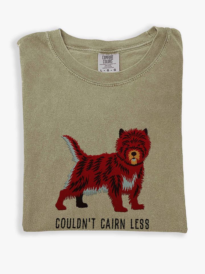 Couldn't Cairn Less T-Shirt(Embroidered) of a Cairn Terrier(Red Brindle) product image (1)
