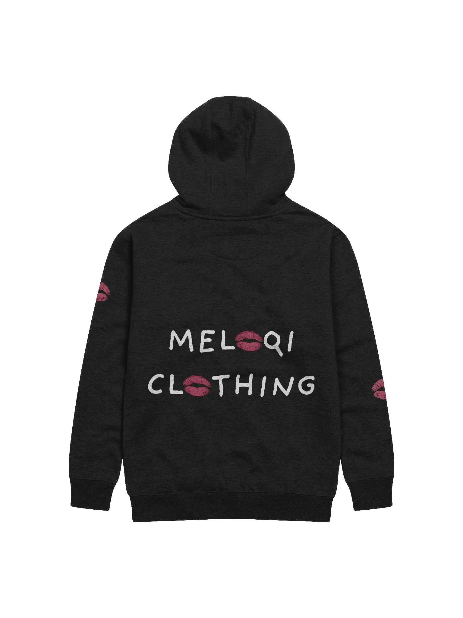 MELOQI CLOTHING DOUBLE KISS WHITE TEXT HOODIE product image (2)