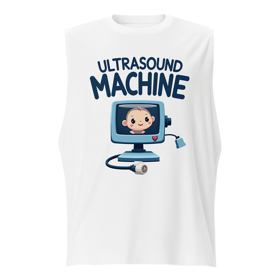 Smiling Baby Ultrasound Cartoon Muscle Tank product image (1)