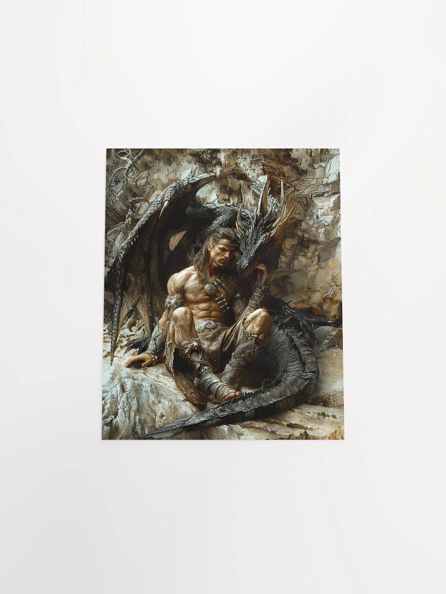 Warrior resting with his dragon - Poster product image (20)