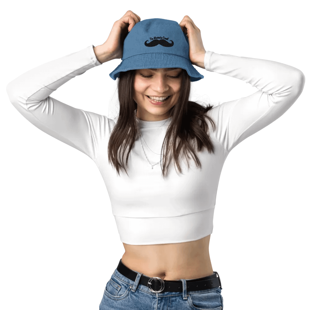 Mustache Crawl Denim Bucket Hat product image (12)
