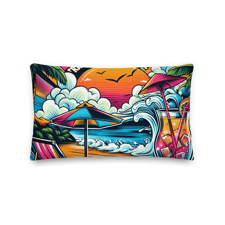 Tropical Sunset Paradise Pillow | AI Design travel live explore product image (2)