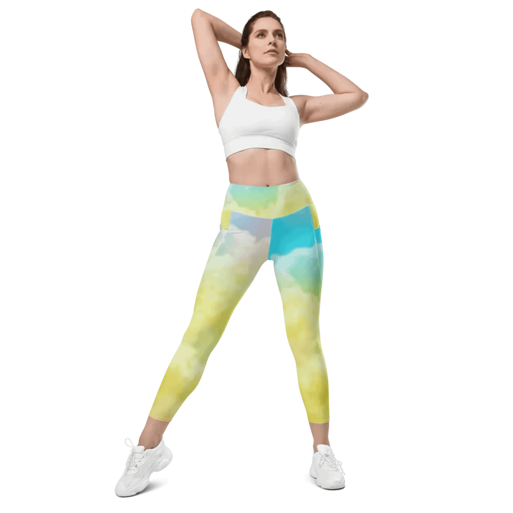 Blur cloud rainbow Design Leggings with Pocket - V8 product image (6)