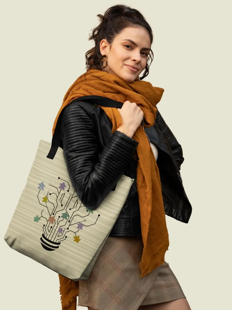 Flowerpot Meeple Shoulder Tote Bag for Board Gamers, Circuit Board PCB Pattern product image (1)