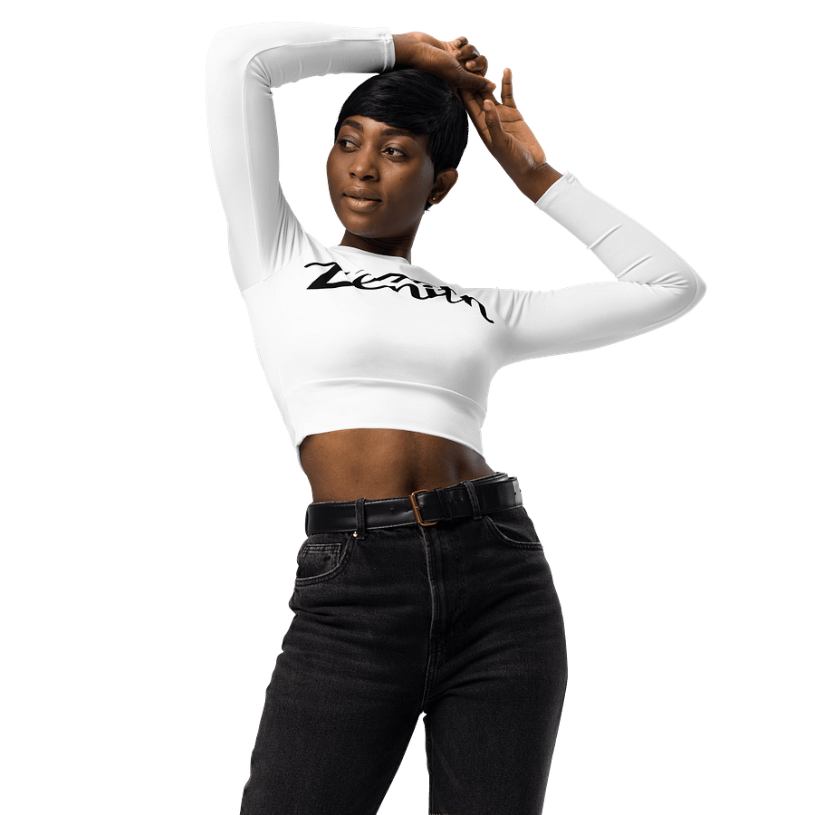 Zenith Eco-Friendly Recycled Long Sleeve Crop Top - UPF 50+ Protection, Sizes 2XS-6XL product image (3)