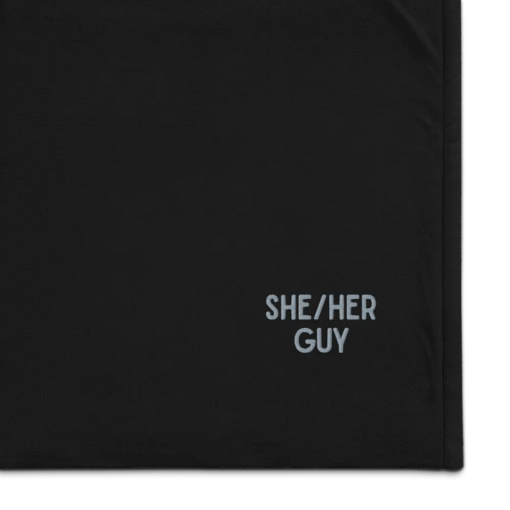 She-Her Guy Embroidered Sherpa Blanket product image (1)