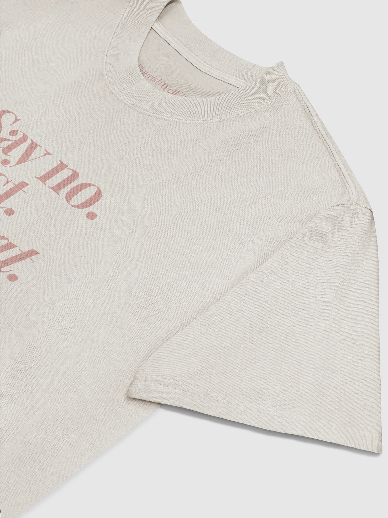 Say No. Rest. Repeat. Oversized Tee. Dusty Pink Print on Cream/Bone product image (2)