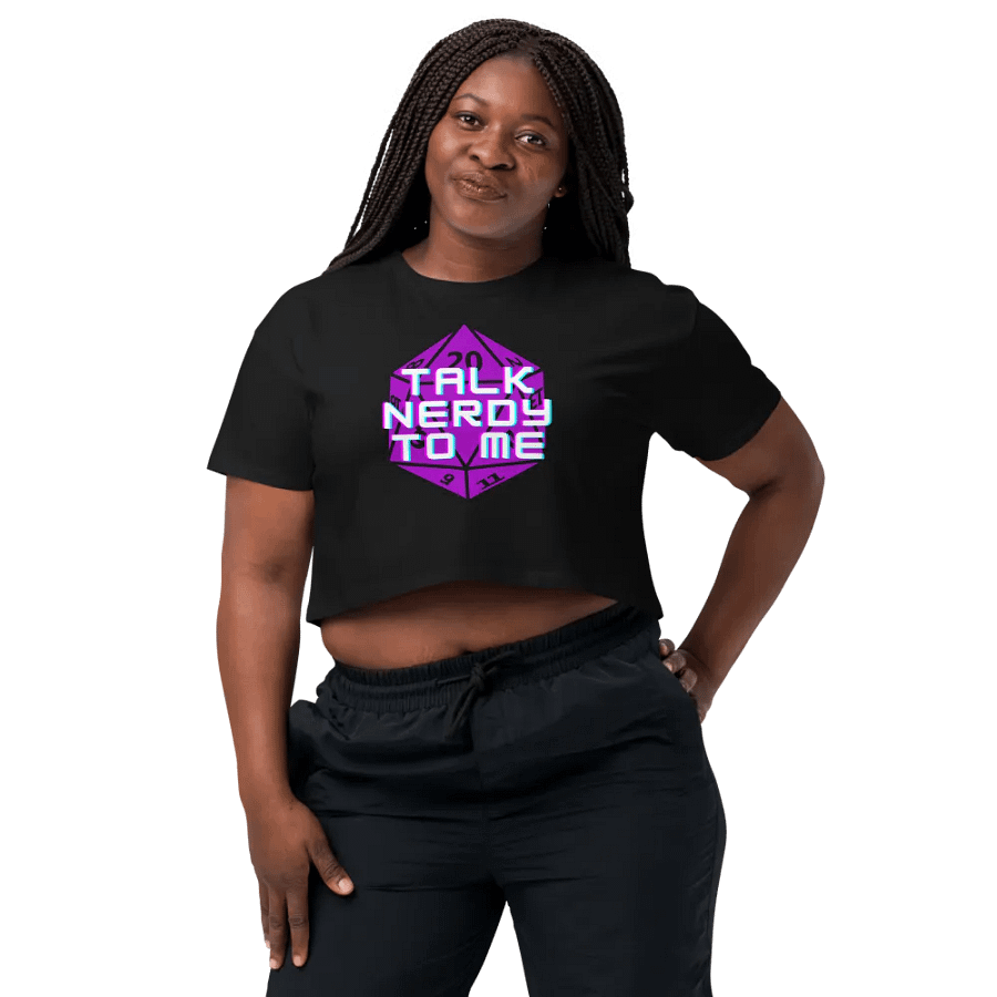 D20 Talk Nerdy To Me DND Crop Top product image (1)