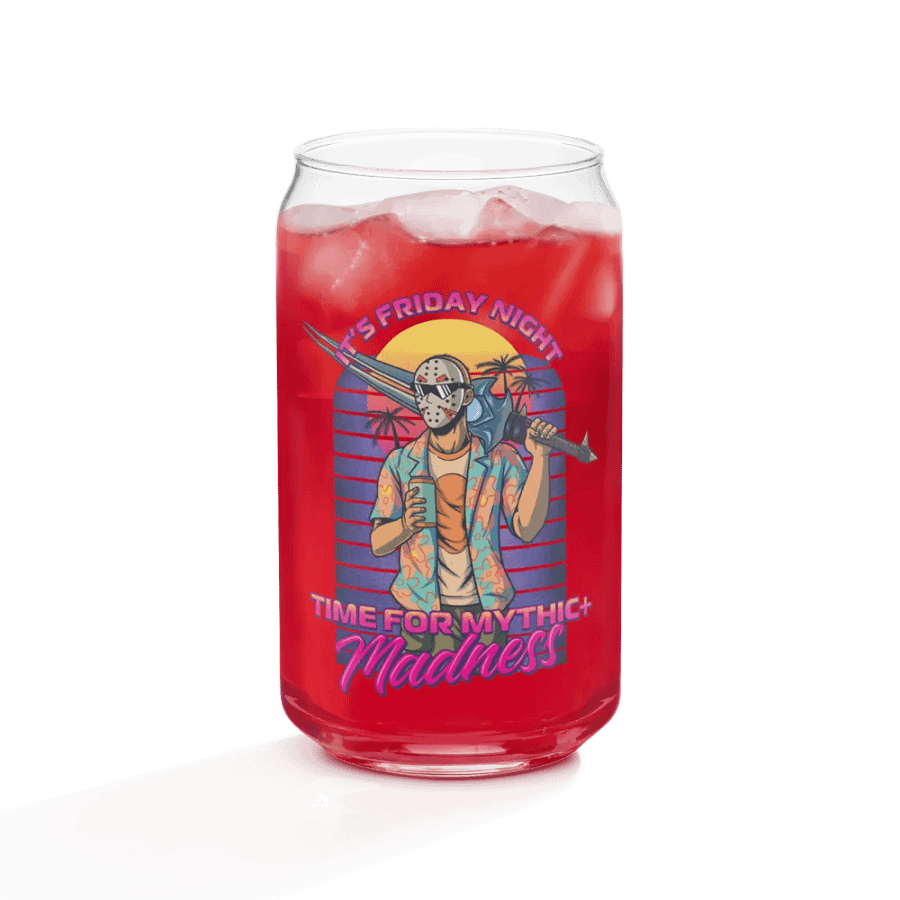Synthwave Mythic+ Madness Can-Shaped Glass product image (8)