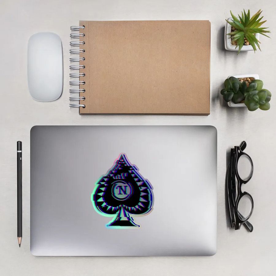 The Glitched Spade Holographic Sticker product image (2)
