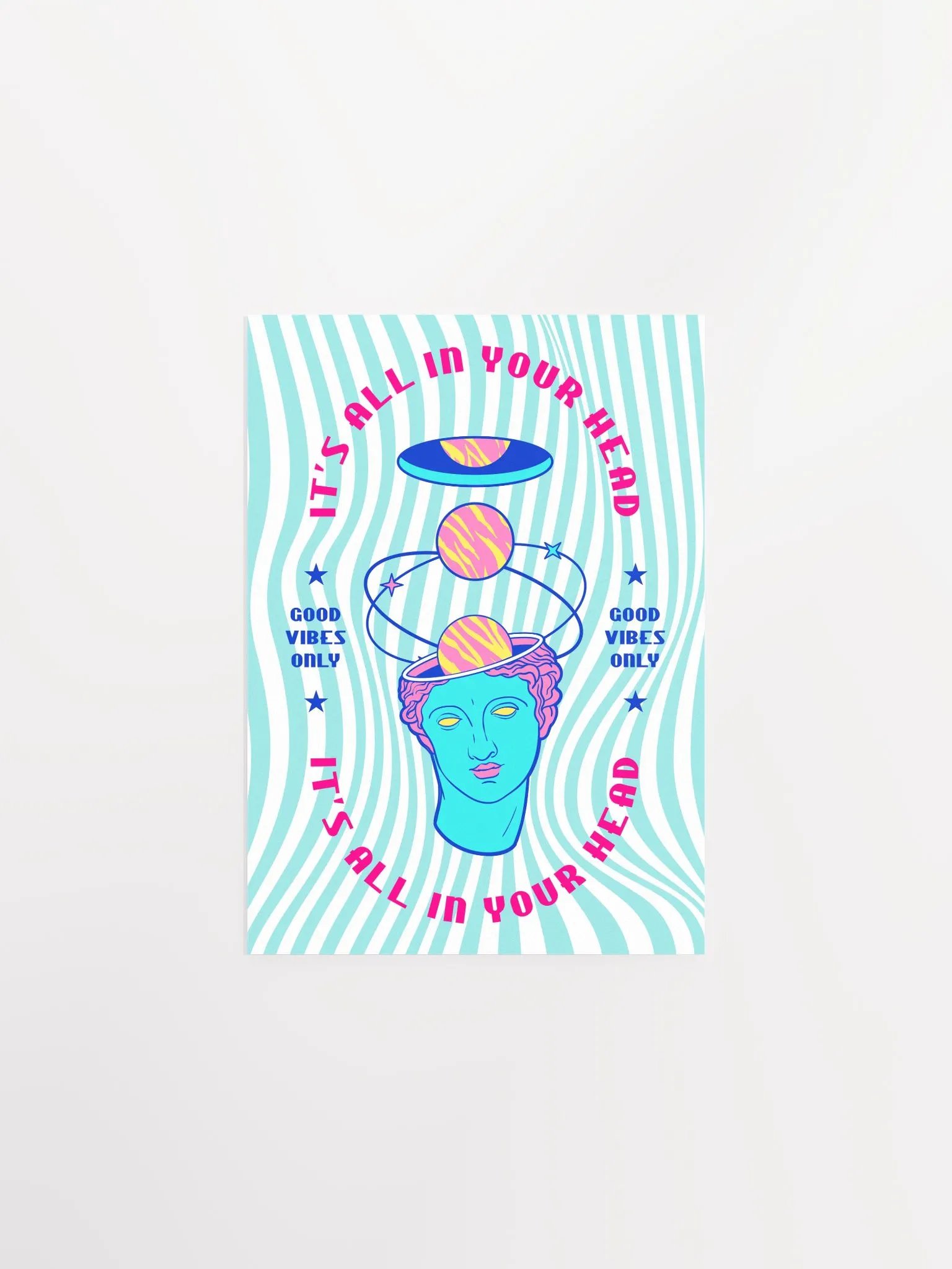 Retrowave poster/Vaporwave print: Good vibes only — anime poster, aesthetic poster, video game poster, neon light, 90s decor product image (7)