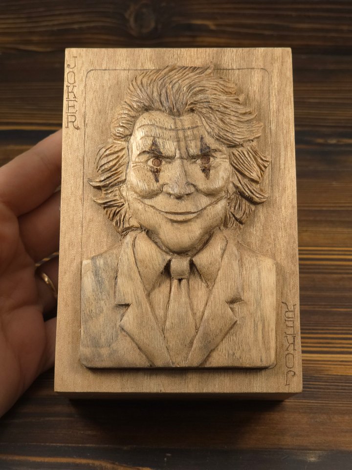 Wooden Playing Cards Box with Joker on It product image (1)