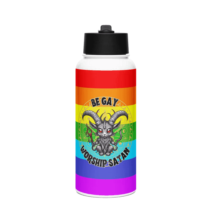 Be Gay Worship Satan Water Bottle product image (1)