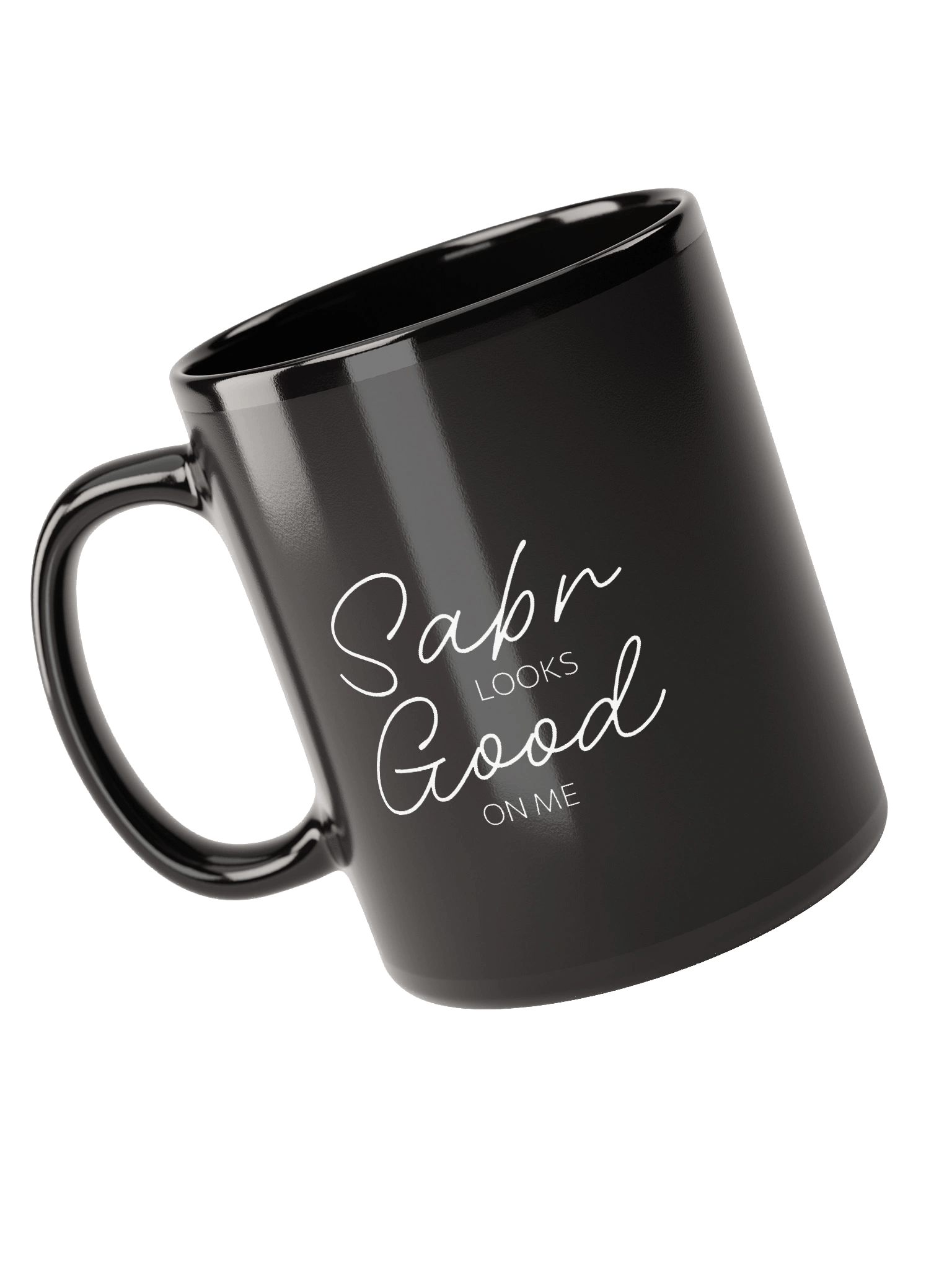 "Sabr looks good on me" Black Glossy Mug product image (6)