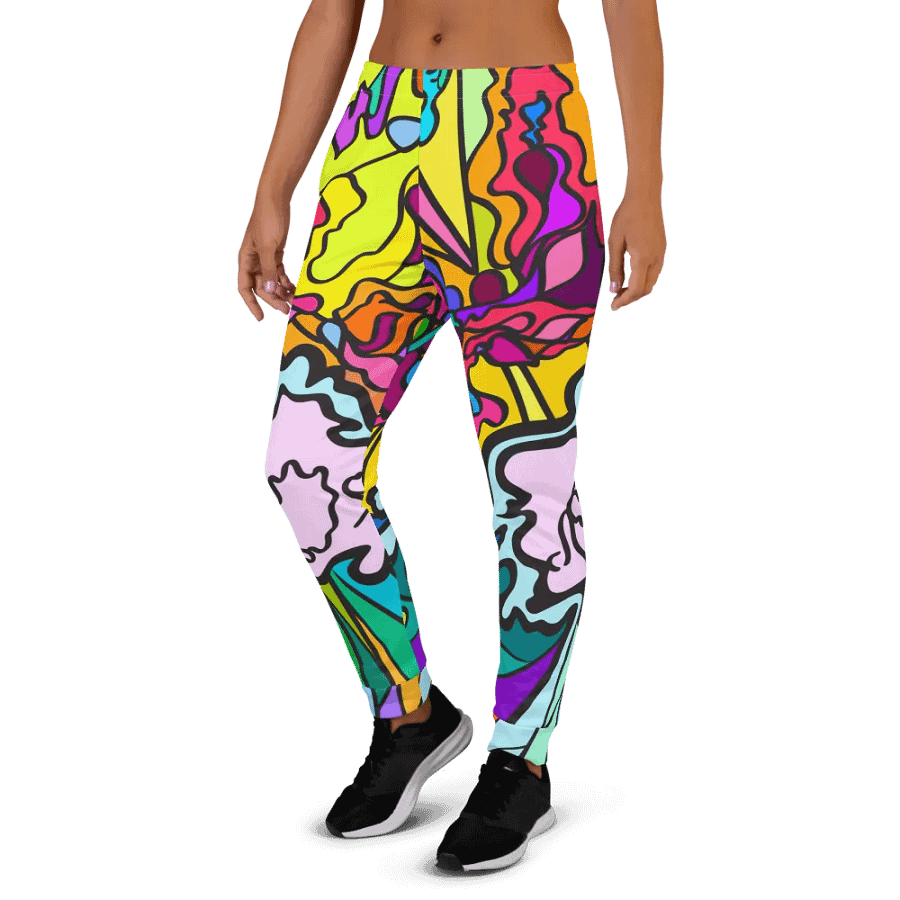 Vibrant Chaos All-Over Print Joggers - Wave at Sunset product image (3)