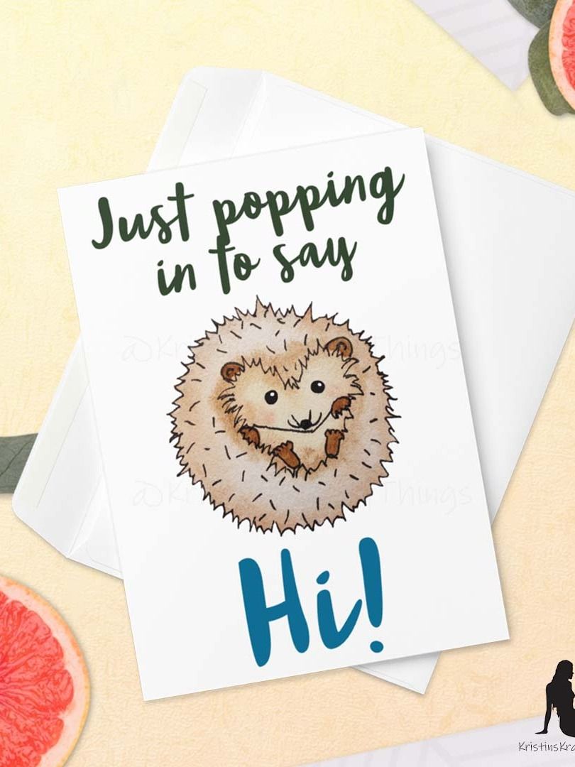 Hedgehog Popping In To Say Hi Greeting Card product image (5)