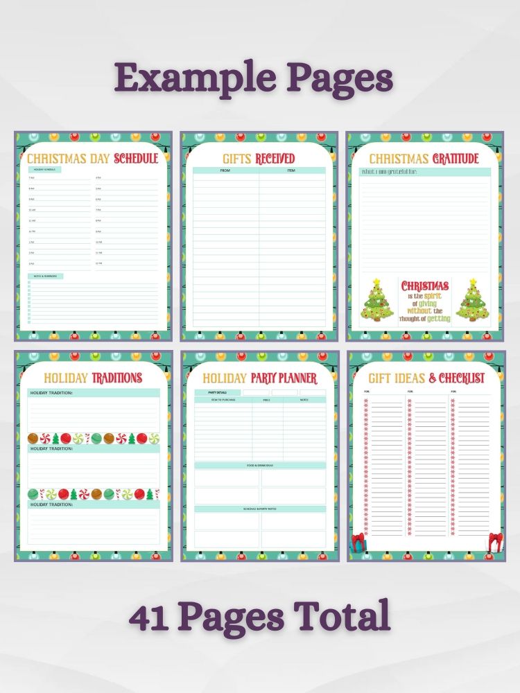 Printable Holiday Planner for Christmas and New Year's Eve product image (8)