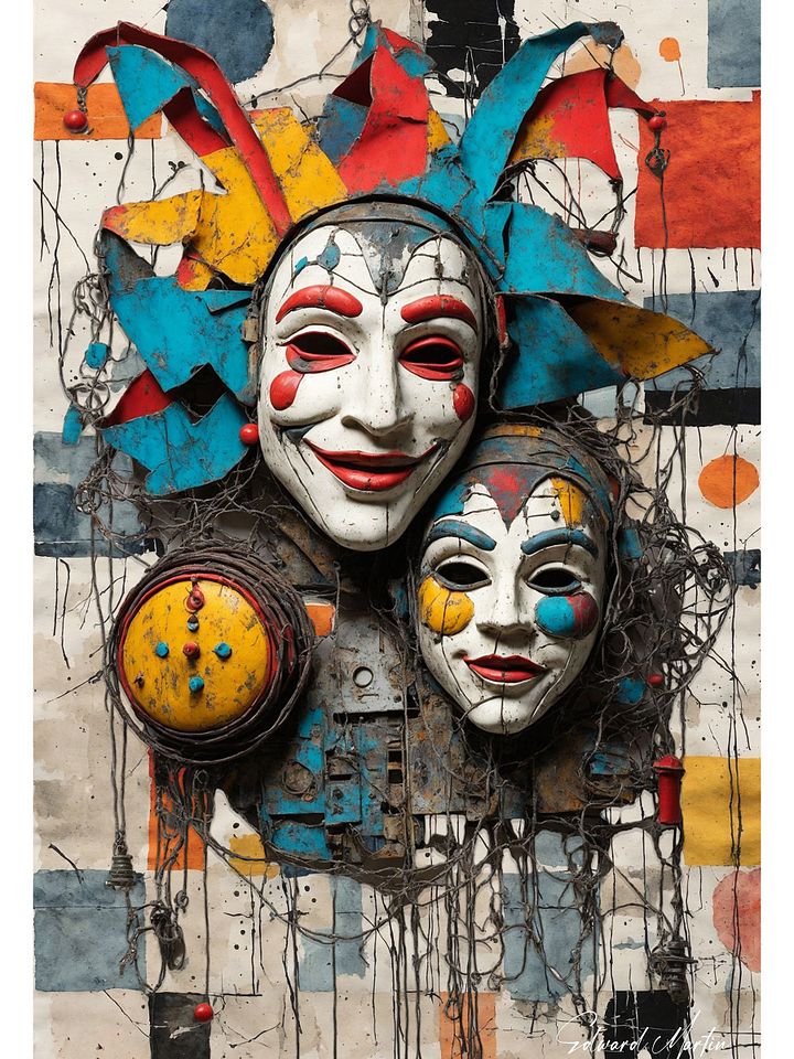 'Laugh, Laugh, Laugh' by Edward Martin-Mixed Media Collage Print product image (1)