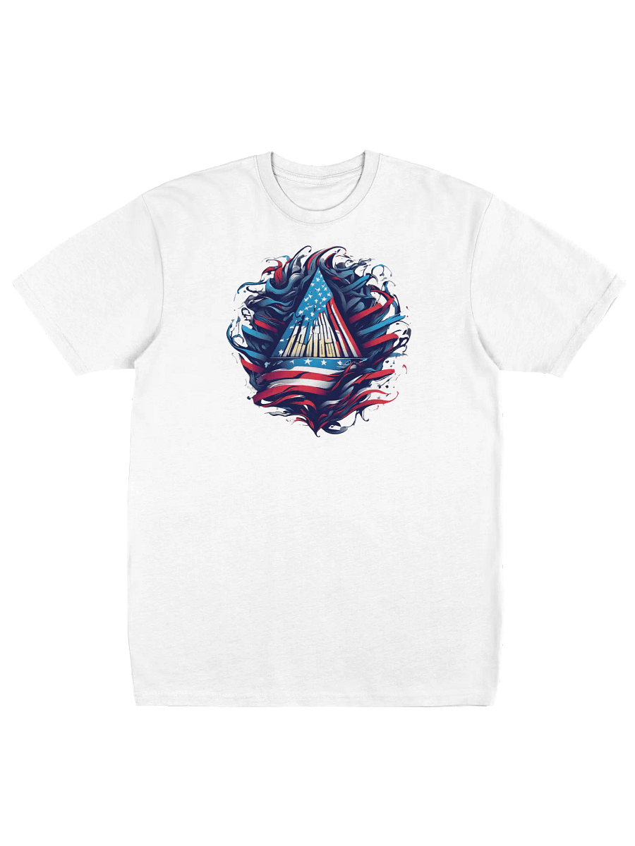 Patriotic Swirl Tee, Bold USA Flag Shirt, Perfect Gift for Him product image (2)