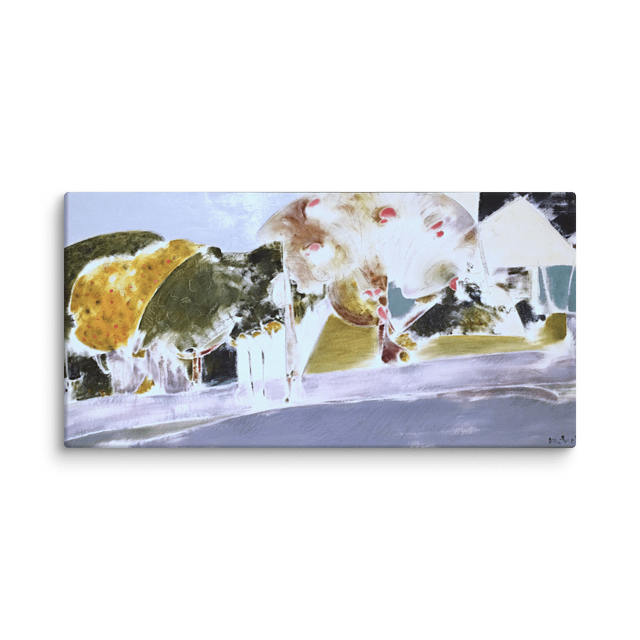 Landscape with Trees (1984) on canvas (16" x 32") product image (3)