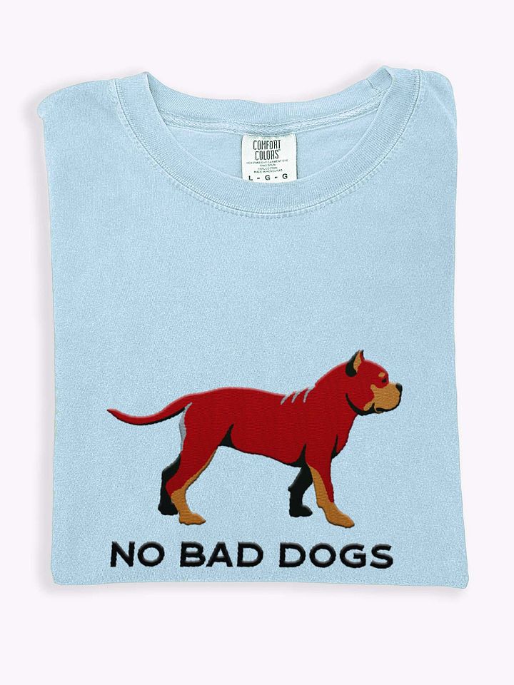 No Bad Dogs T-Shirt(Embroidered) of an American Bully(Red & Tan) product image (1)