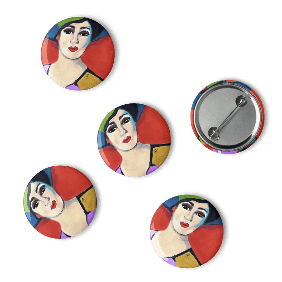 Donna with Hat Set of Pin Buttons product image (4)