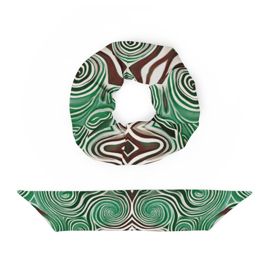 Funky Cool Green Liquid Tie-Dye Scrunchie product image (4)