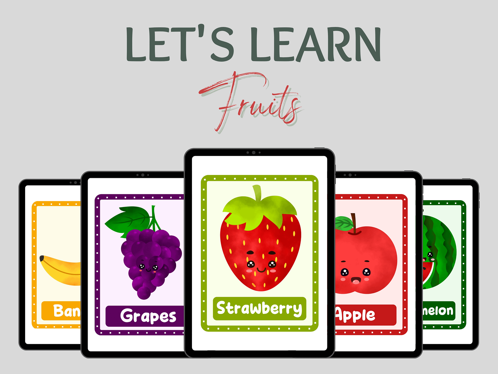 Digital Fruit Flash Cards product image (2)