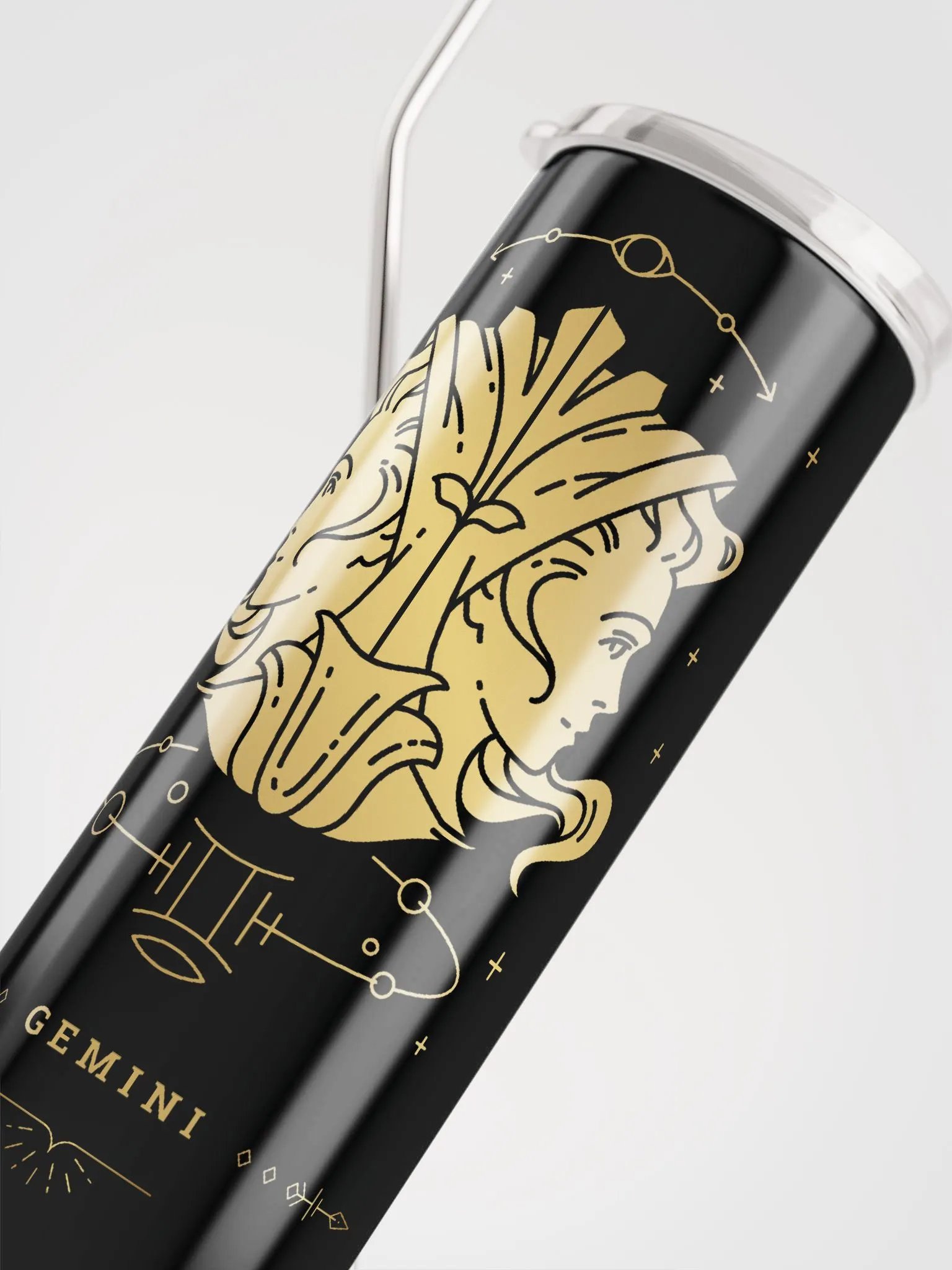 Celestial Gold Gemini Zodiac Stainless Steel Tumbler - Sip in Celestial Style product image (5)
