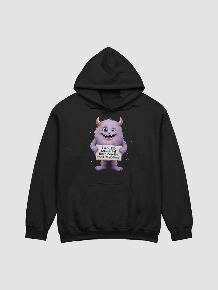 "Too Many Temptations" Purple Monster Hoodie | Cozy Sarcastic Humor Sweatshirt | Funny Confession Pullover product image (1)