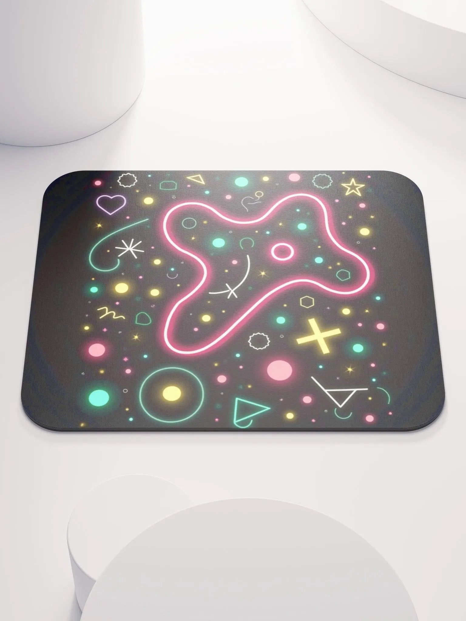 Neon Geometric Mouse Pad product image (1)