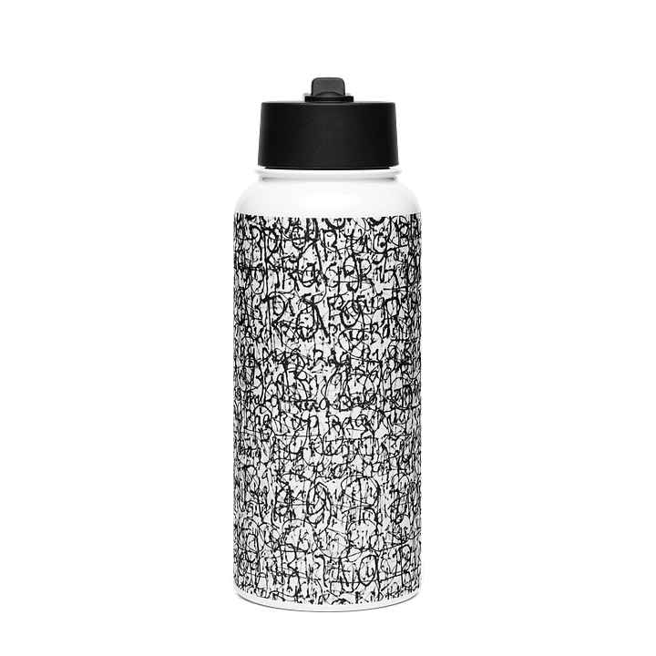 Rug Rag Stainless Steel Water Bottle with a Straw Lid in White product image (1)