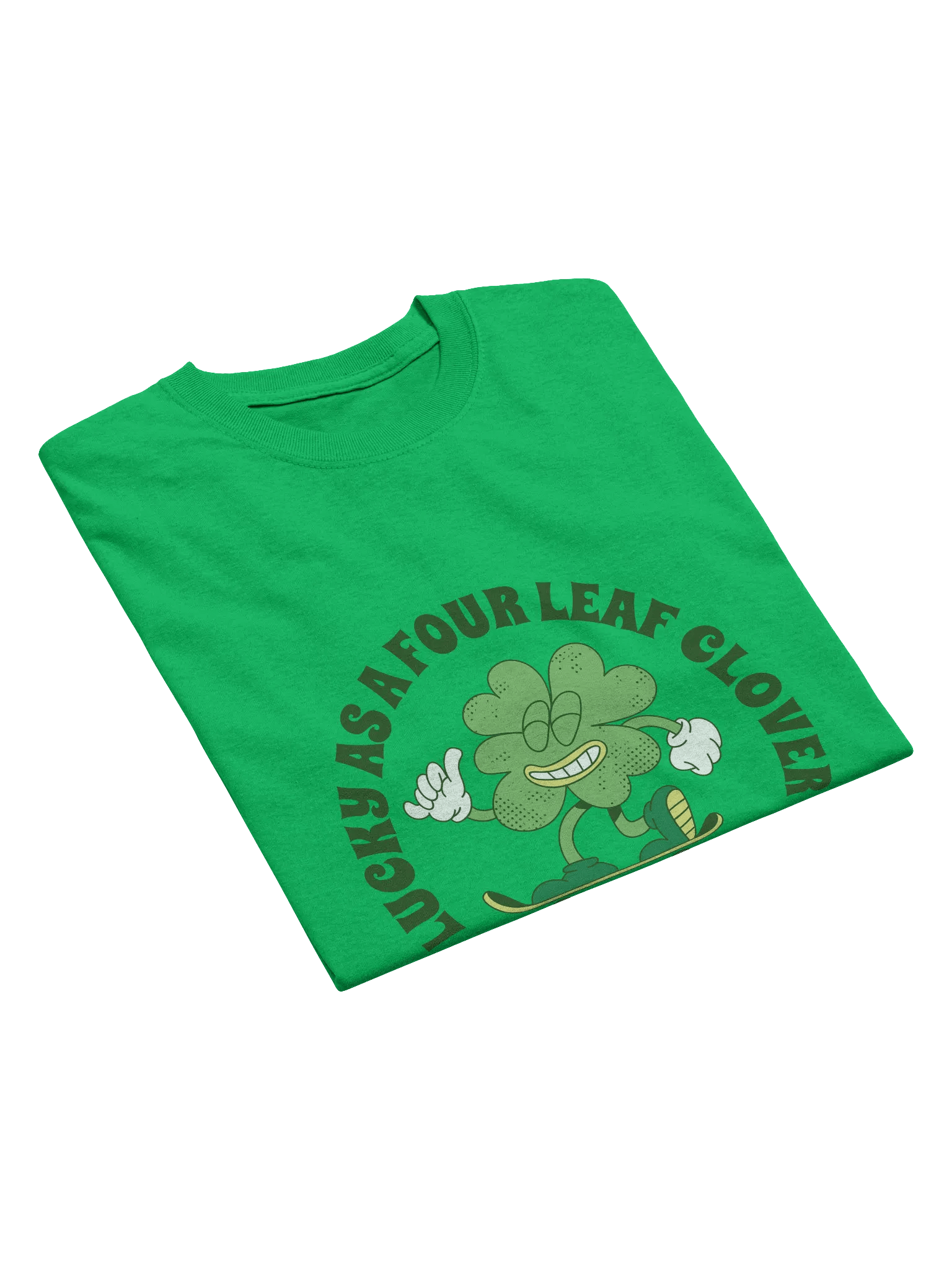 Lucky as a Four-Leaf Clover T-Shirt | Fun St. Patrick’s Day Skater Tee product image (15)