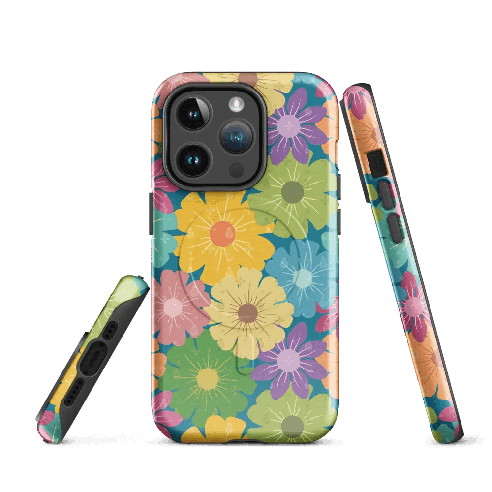 Vibrant Daisy Floral Prints MagSafe® iPhone® Tough Case product image (1)