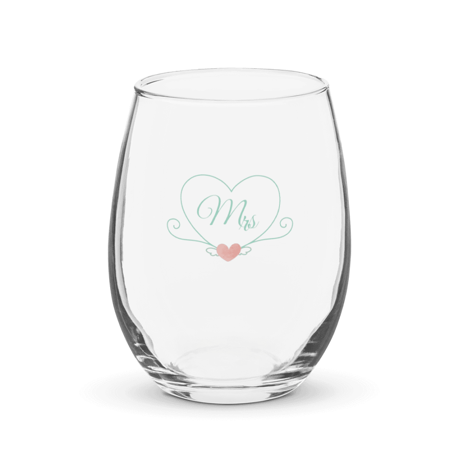 Elegant Mrs. Heart Stemless Wine Glass product image (1)