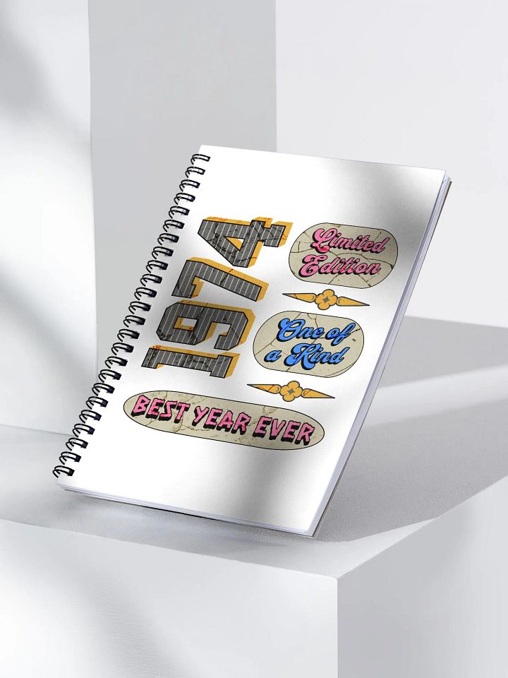 Limited Edition 1974 Retro Text Phrases Spiral Notebook product image (2)