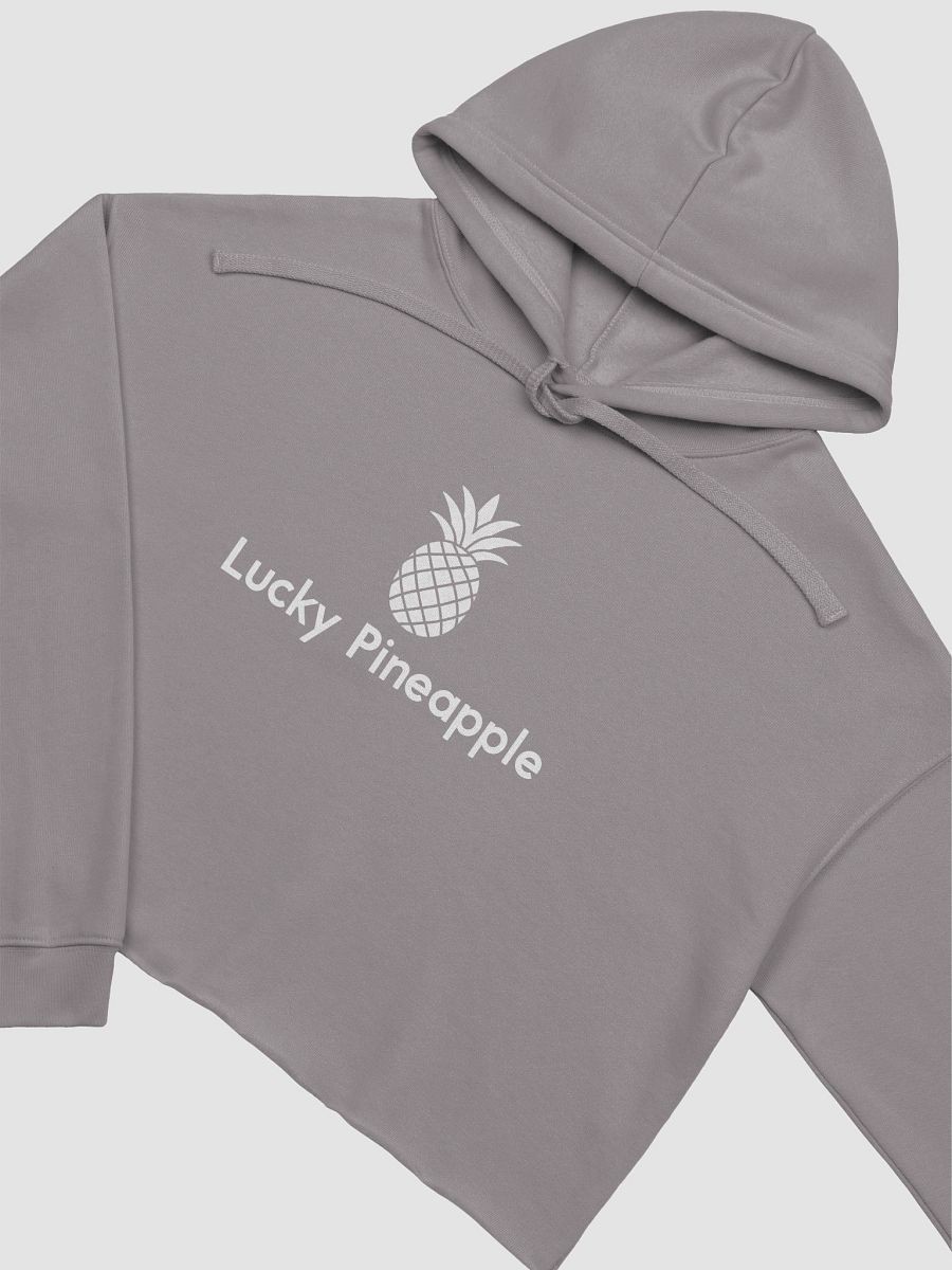 Lucky Pineapple Films Logo Grey Women's Fleece Cropped Hoodie product image (3)