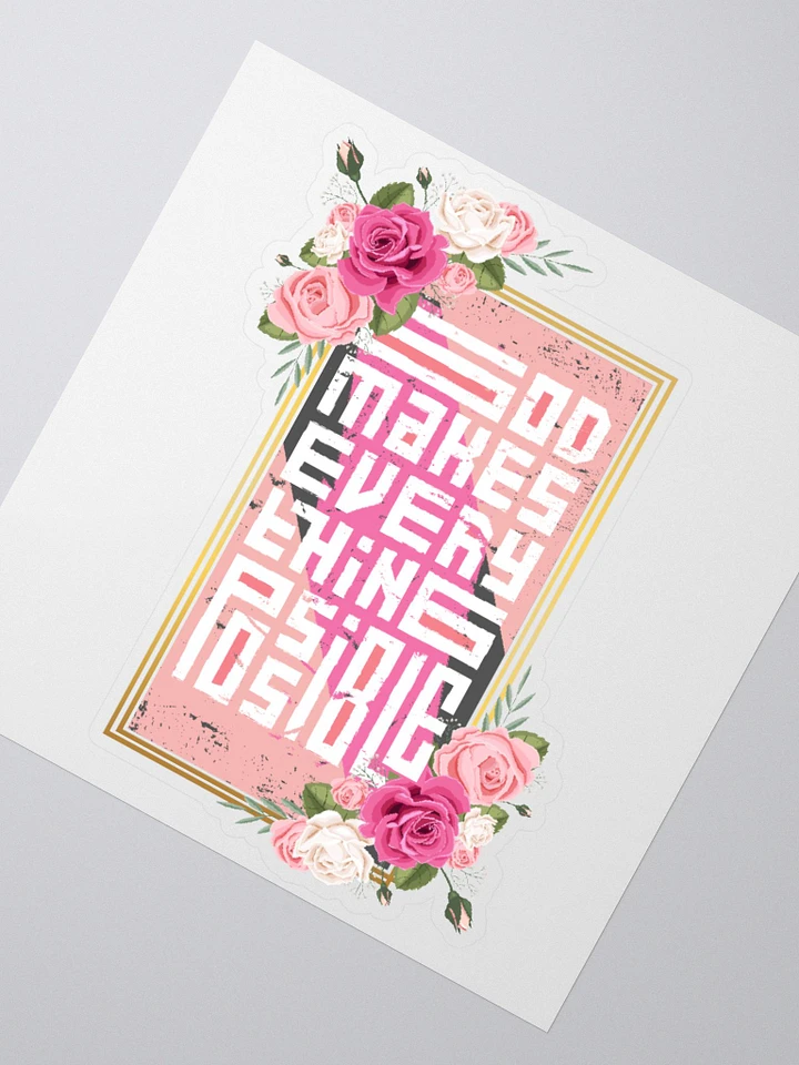 Pink Roses God Makes Everything Possible Sticker product image (1)