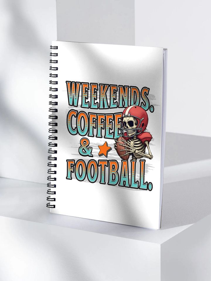 Weekends Coffee And Football Skeleton Warrior Spiral Notebook product image (1)