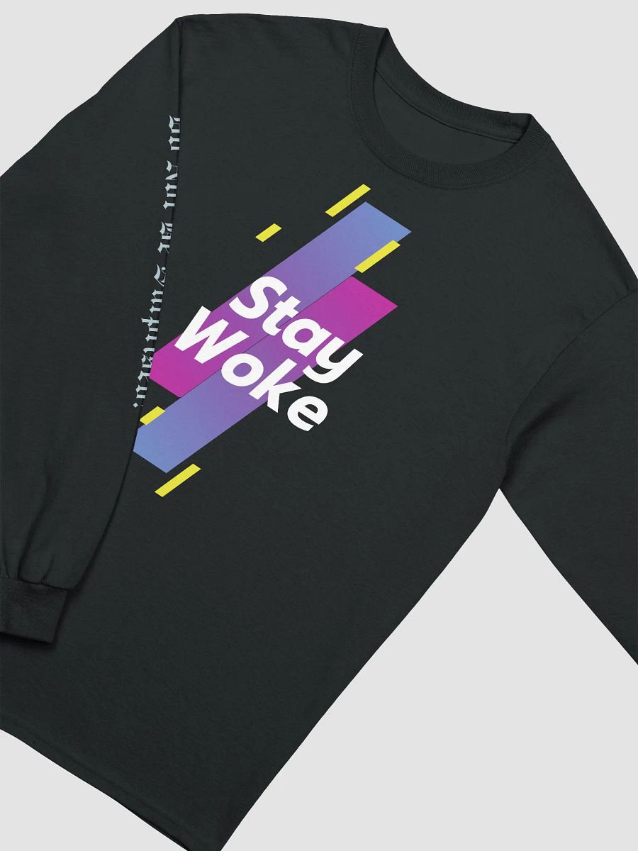 Stay Woke Long Heavy Sleeved Tees Desinged by Anopa Silver product image (3)