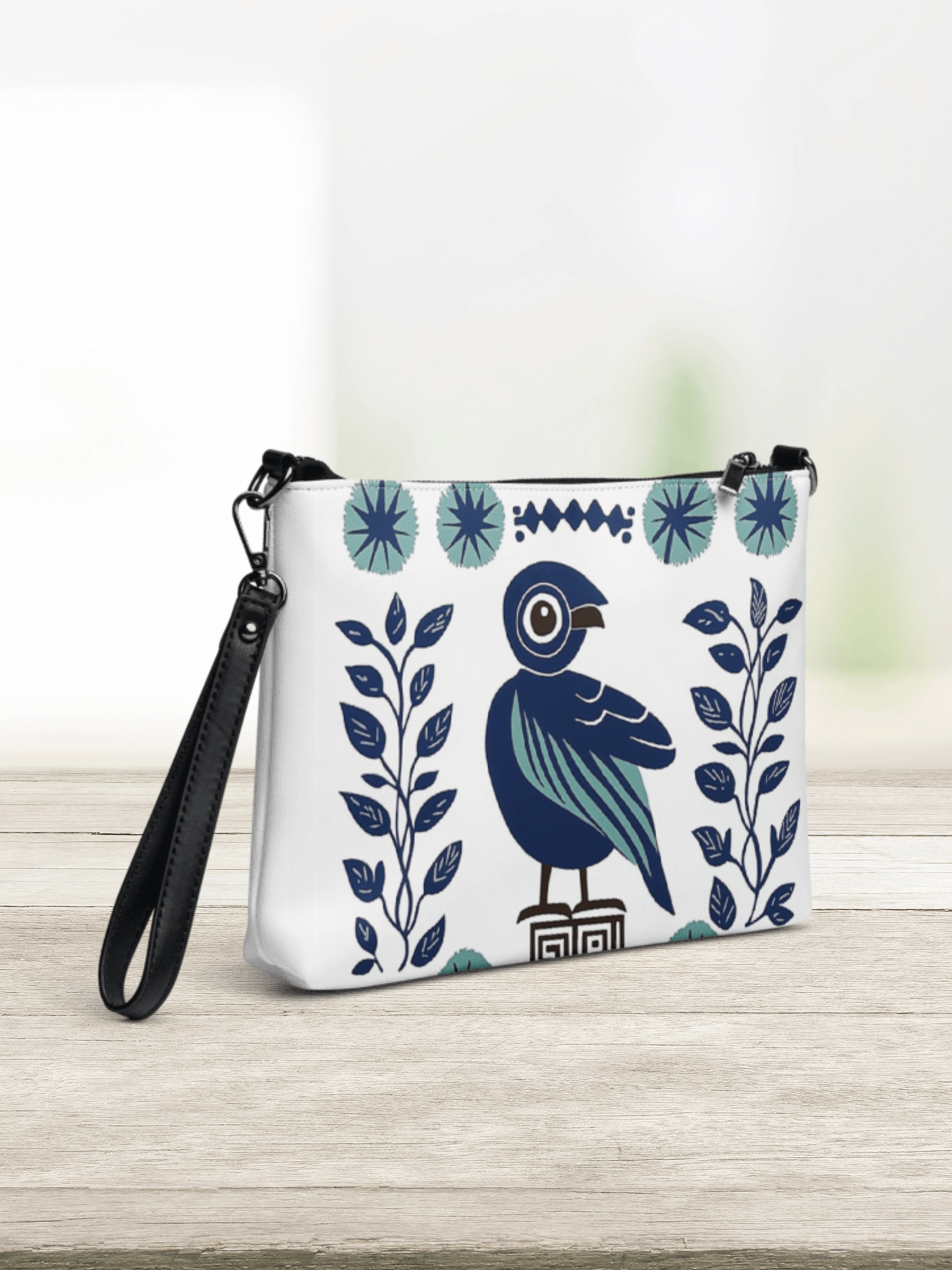 Aegean Songbird: Greek Folk Art Crossbody Bag product image (6)