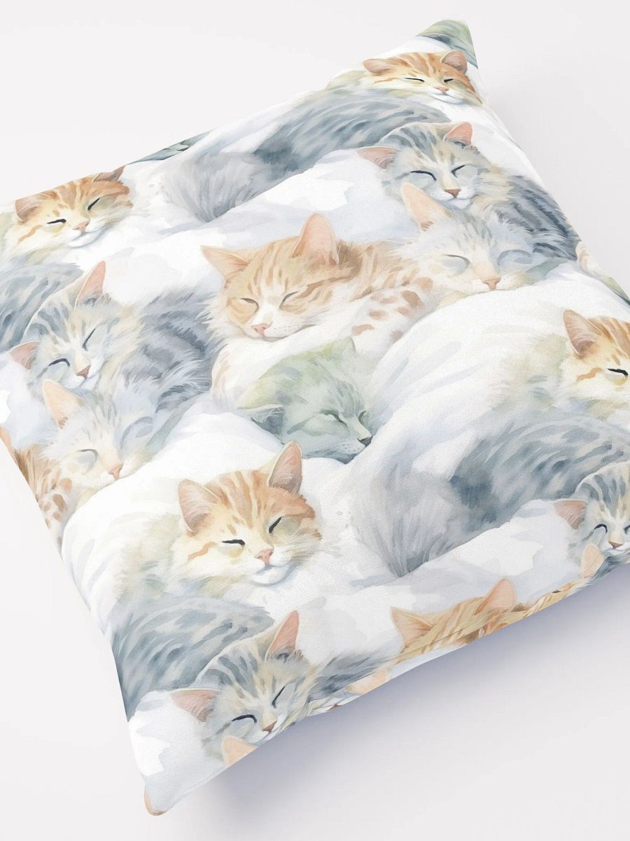Pillow with cat print product image (4)