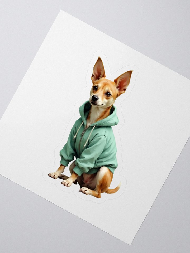Potcake in Green Hoodie Sticker product image (2)