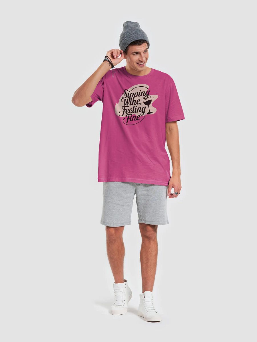"Sipping Wine, Feeling Fine" T-Shirt – Funny Wine Quotes Shirt for Wine Lovers product image (3)