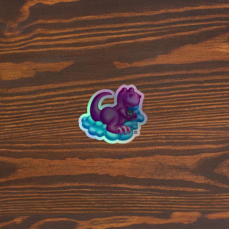 Sleepy Dino Holographic Sticker product image (3)