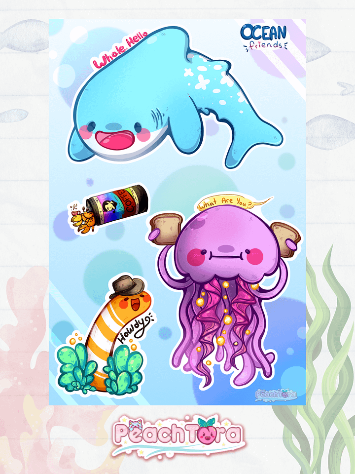 Ocean Friends 🌊🐳 (Sticker Sheet) product image (1)