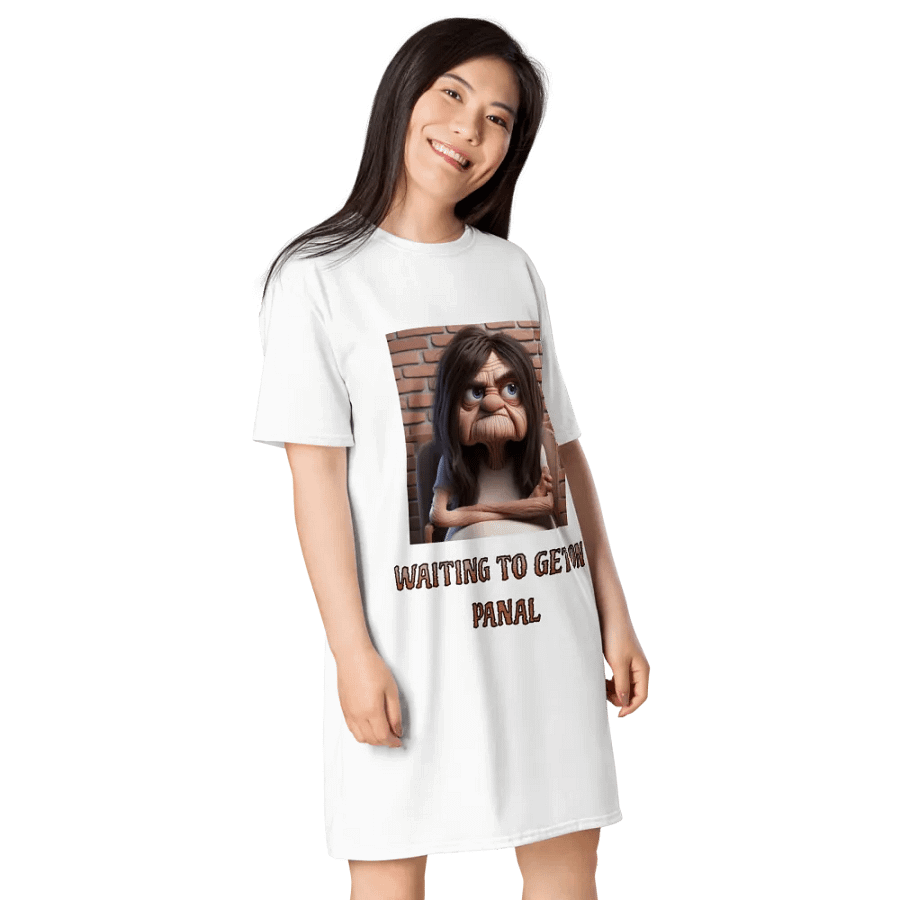 ''Dreamy, Waiting To Get On Panal'' All-Over Print T-Shirt Dress product image (6)