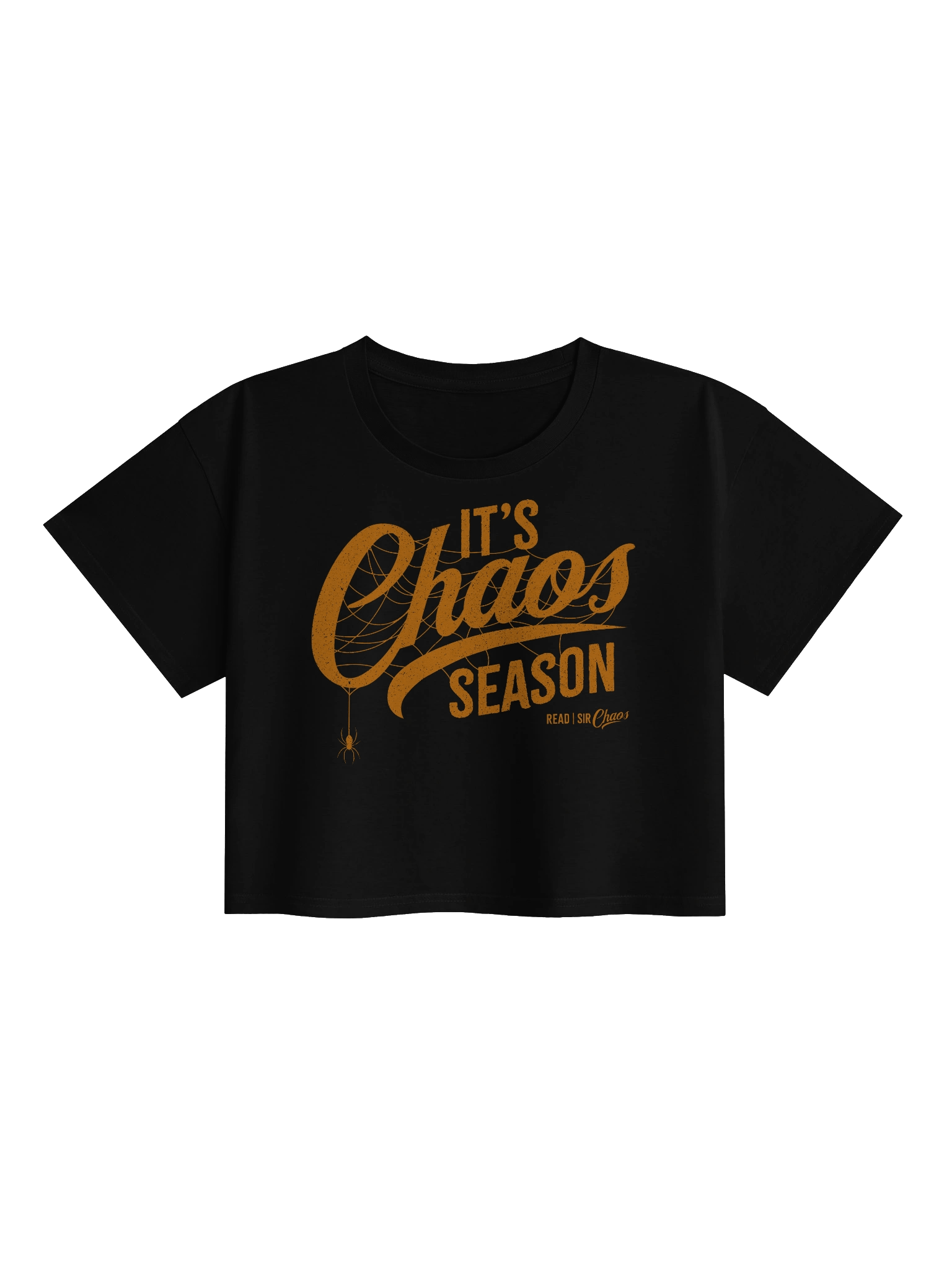 It's Chaos Season Crop Top Tee - Orange Print product image (1)